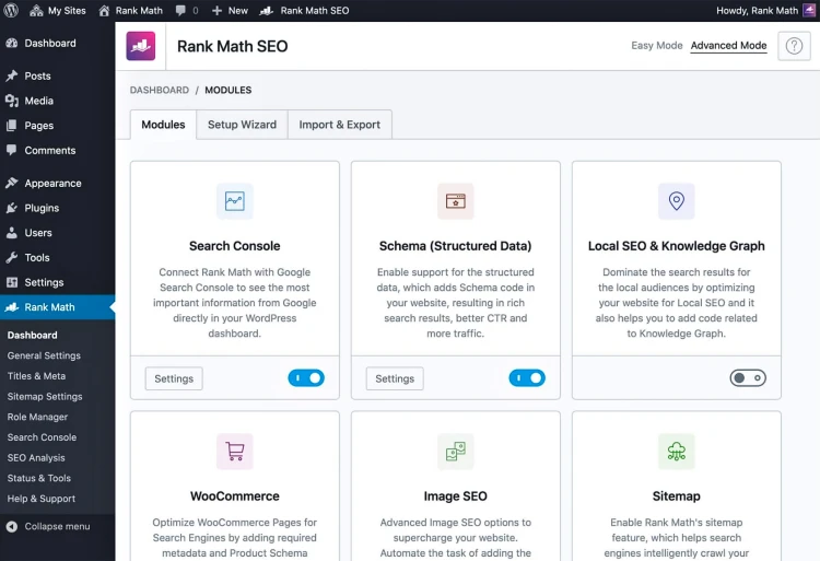 WordPress SEO плагин "Rank Math SEO"