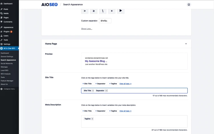 WordPress SEO плагин "AIOSEO"