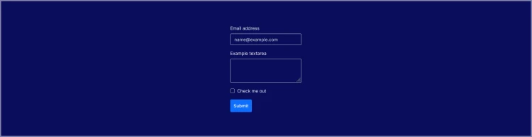 Пример реализации формы с помощью классов Bootstrap