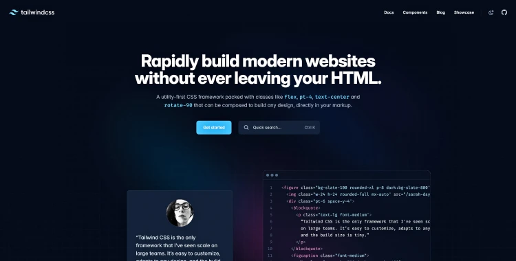 Официальный веб-сайт CSS-фреймворка "Tailwind CSS"